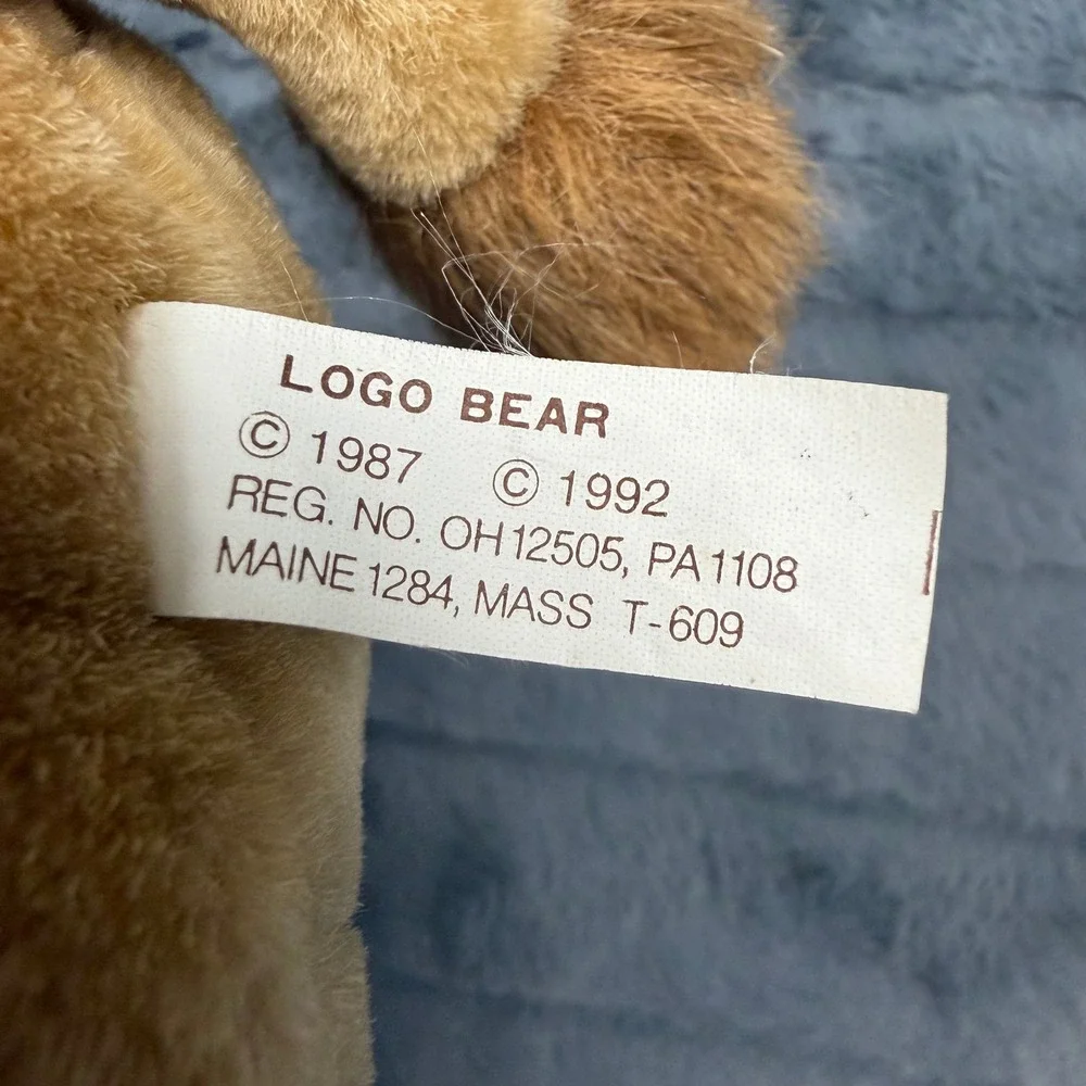 Vintage Allstate Insurance Logo Bear Plush Lion Blue Shirt 1987 1992 Promo 8.5in